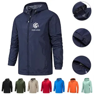 Custom Logo Hiking travel lightweight waterproof raincoat hooded jacket