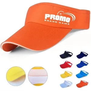 Custom Logo Adjustable Sports Visor Hat w/ Wide Brim for Sun Protection