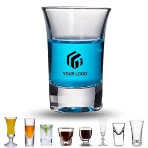 Clear whiskey cocktail vodka spirits party round shot glass