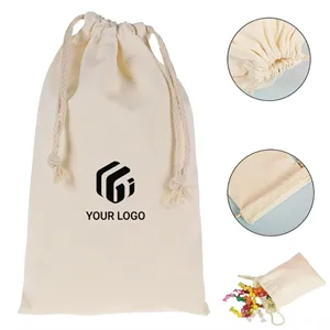Portable durable customizable storage drawstring canvas bag