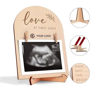 Home cute double wooden ultrasound decor picture frame