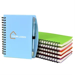 Custom Logo A5 Spiral Lined Notebook Journal with Pen