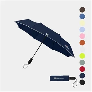 Custom Logo Weatherman® 100% Recycled 42 inch arc UPF 50 Travel Umbrella