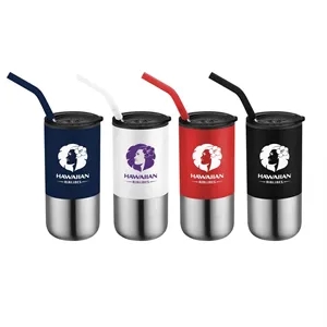 Destin 16 oz Double Wall Tumbler with Straw