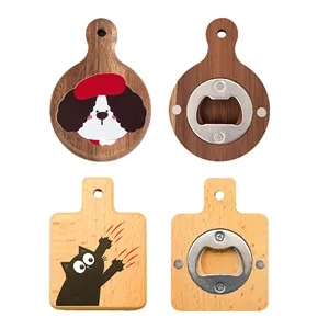 Solid Wood Fridge Magnet Bottle Opener