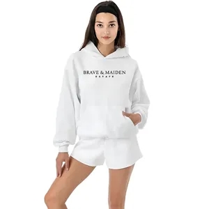 Custom Logo Fleece Wide Unisex Hoodie