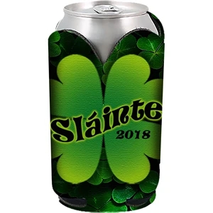 Full Color Shamrock Can Cooler