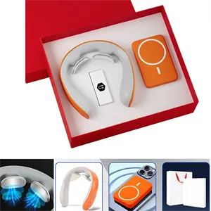 Custom Logo Promotional Gift Neck Massager Power Bank Set Custom Logo