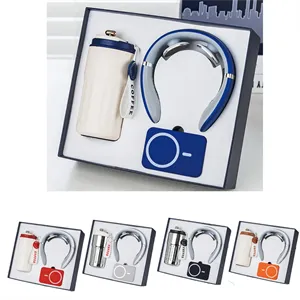 Custom Logo Executive Gift Vacuum Neck Massager Power Bank Set
