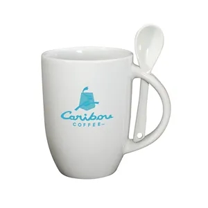 12 oz Dapper Ceramic Mug With Spoon