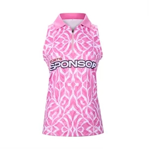 Custom Logo Custom Women's Athletic Sleeveless Polo Shirt (Full Color)