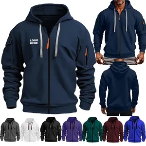 Custom Logo Custom Long Sleeve Zipper Pullover Sweatshirts Men's Hoodie