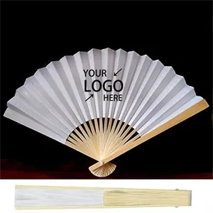 Folding Paper Hand Bamboo Fans for Wedding and Party Favors