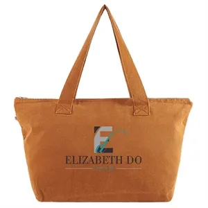 Custom Logo Carry All Zip Tote Bag