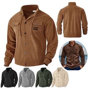 Custom Logo Promotional Outerwear Men's Corduroy Utility Jacket