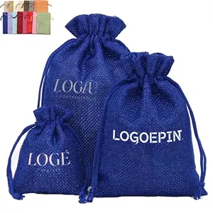 Reusable Drawstring Linen Jewelry Pouch