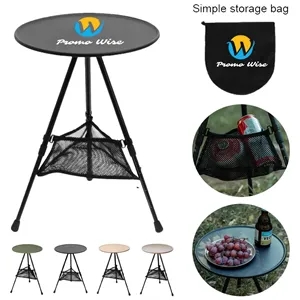 Foldable Camping Round Table Liftable with Two Height Levels