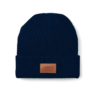 Custom Logo Cuffed Rib Knit Beanie