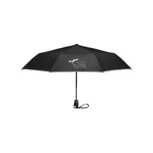 Custom Logo 42" Auto-Open Umbrella With Reflective Trim