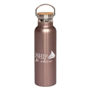20 oz Vacuum Insulated Water Bottle With Bamboo Lid