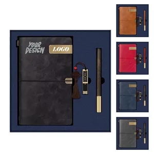 Oriental Style A6 Notebook Set w/Pen & USB Drive