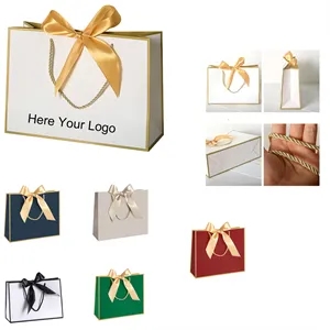 Holiday Gift Tote With Ribbon Handle