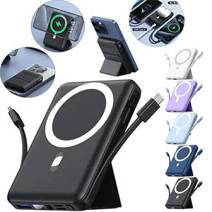 Custom Logo Magnetic Power Bank with Stand and Cables