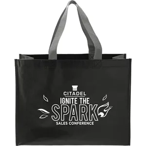 Custom Logo RPET Laminated Matte Shopper Tote