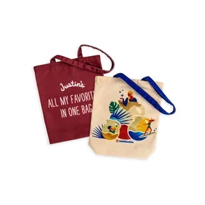 Custom Logo Full Color Recycled Canvas Tote - Flat