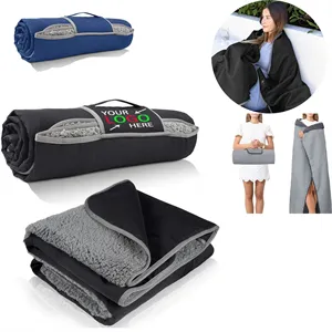 Custom Logo Waterproof Outdoor Blanket with Sherpa Lining