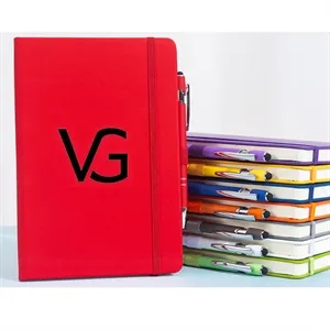 Custom Logo Custom Hardcover A5 Lined Notebook With Pen