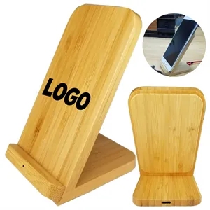Custom Logo Custom Bamboo Stand Wireless Charger Eco Friendly Design