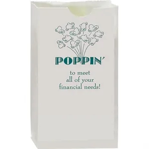 Popcorn Bags - White 4-1/4" x 2-3/8" x 7-3/4"