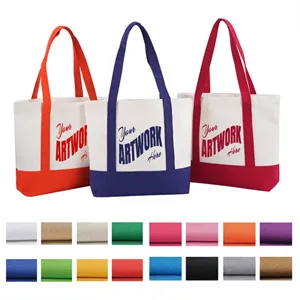Reusable Two Tone 12OZ Heavy Duty Canvas Tote Bag