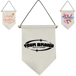 Canvas Wall Hanging with Rod Blank Banner Flags
