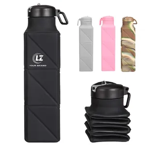 Custom Logo 22OZ.Outdoor Portable Silicone Foldable Water Bottles