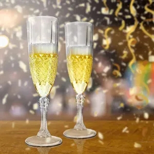 6 oz Plastic Champagne Flute Luxury Goblet Cocktail Glasses