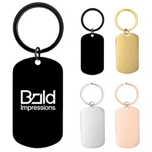 Metal Keychain with Custom Engraved Dog Tag Design
