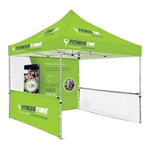 10'x10' Deluxe White Steel Frame Tent Kit w/Rear Wall