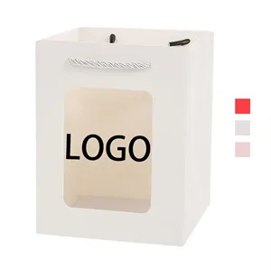 Clear Paper Gift Bags with Window Shopping with Handles