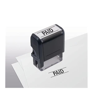 Pre-inked stock PAID stamp