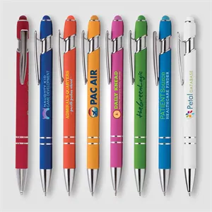 Custom Logo Ellipse Softy Brights w/Stylus - ColorJet - Metal Pen