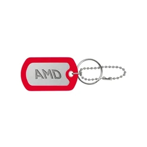 Ball Chain Dog Tag Keychain.