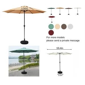 Custom Logo Heavy-Duty Patio Umbrella - Steel Frame, Polyester Canopy