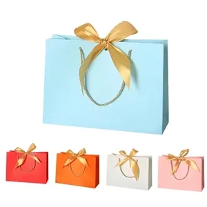 MOQ 100 Gift Bags with Bow Ribbon Large
