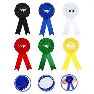 Custom Rosette Ribbon Tinplate Badge