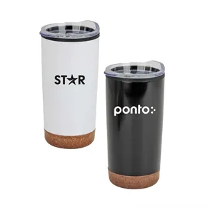 20 oz. Stainless Steel PP Cork Base Tumbler with Clear Lid