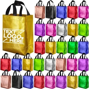Reusable Glossy Metallic Non Woven Gift Bag