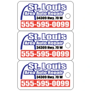 Deluxe 3-up Key Tags .030" White