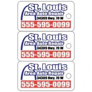 Deluxe 3-up Key Tags .020" White